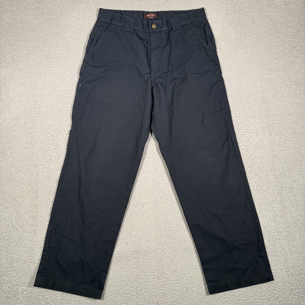Tru Spec Pants Mens 34x30 Blue‎ Cargo Utility Ripstop Zip Work Adjustable Waist